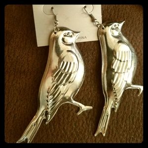 Silver Bird shaped earings  NWOT